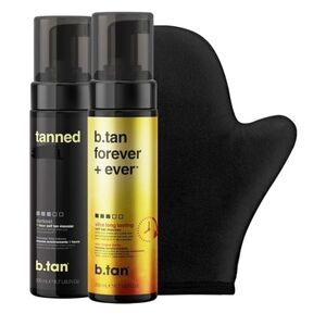 B. Tan Self Tan Mousse Tanned AF Darkest Duo And Applicator Mitt Set New Sealed